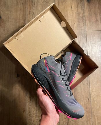 Salomon pulsar Trail Pro 2 - Chaussures de Trail - 38 2/3 - Grise et Rose / Orange