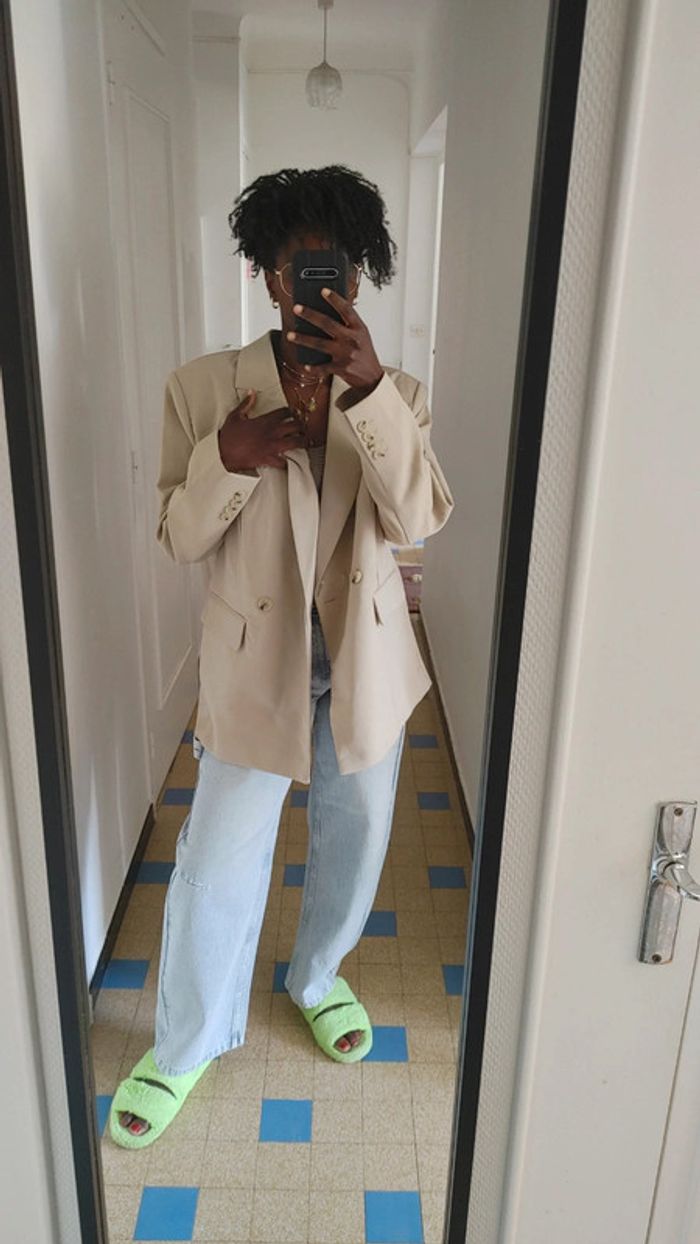 Veste blazer oversize épaulette vintage - photo numéro 3