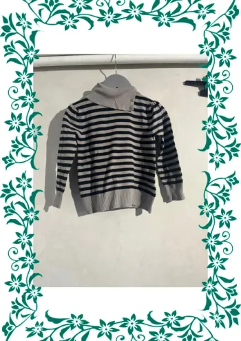 Pull rayé col roulé 4 ans