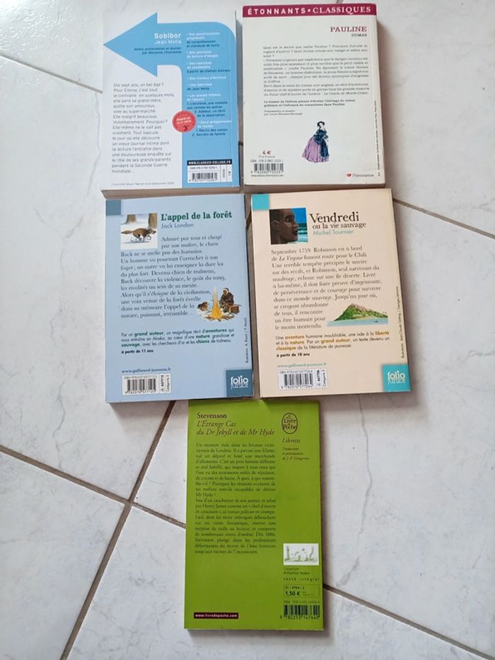 Lot de 5 livres de poche - niveau collège - photo numéro 2