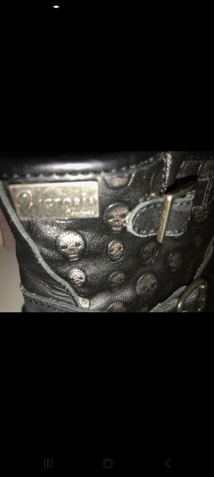Bottines noir en cuir vieilli Victoria Couture neuves pointure 37 - photo numéro 2