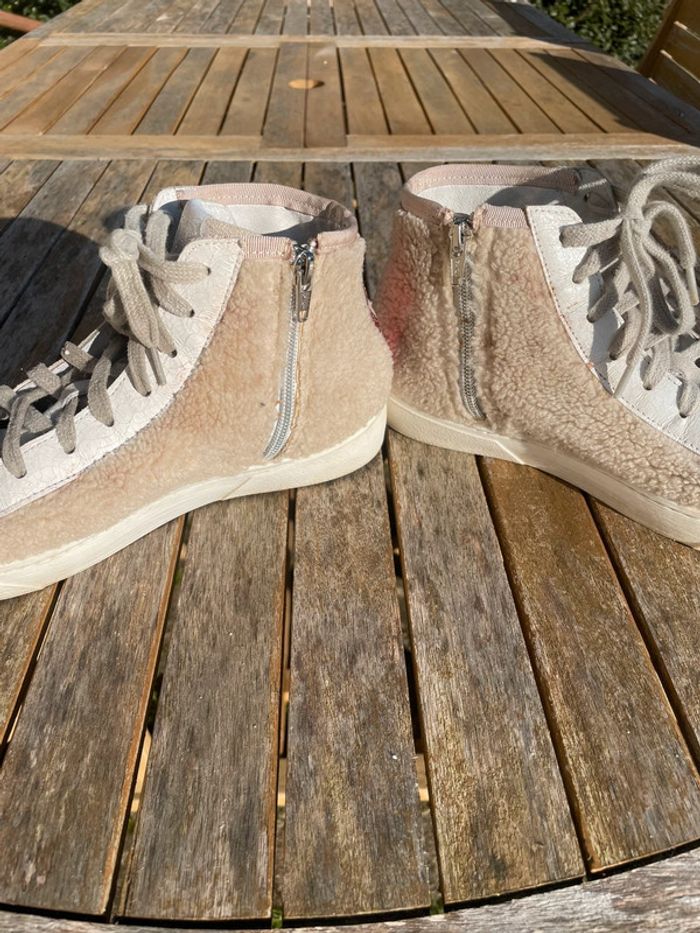 Baskets semerdjian beige moumoute montante - photo numéro 5