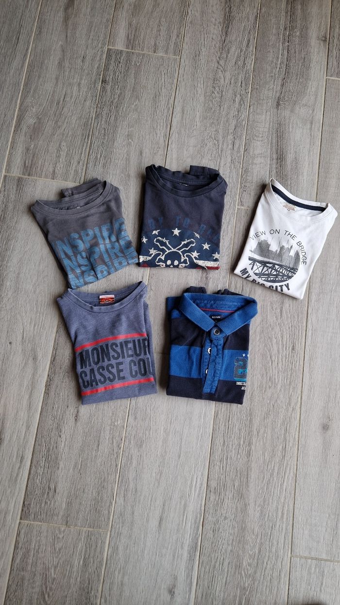 Lot de 5 tee shirt manches longues, taille 5 ans