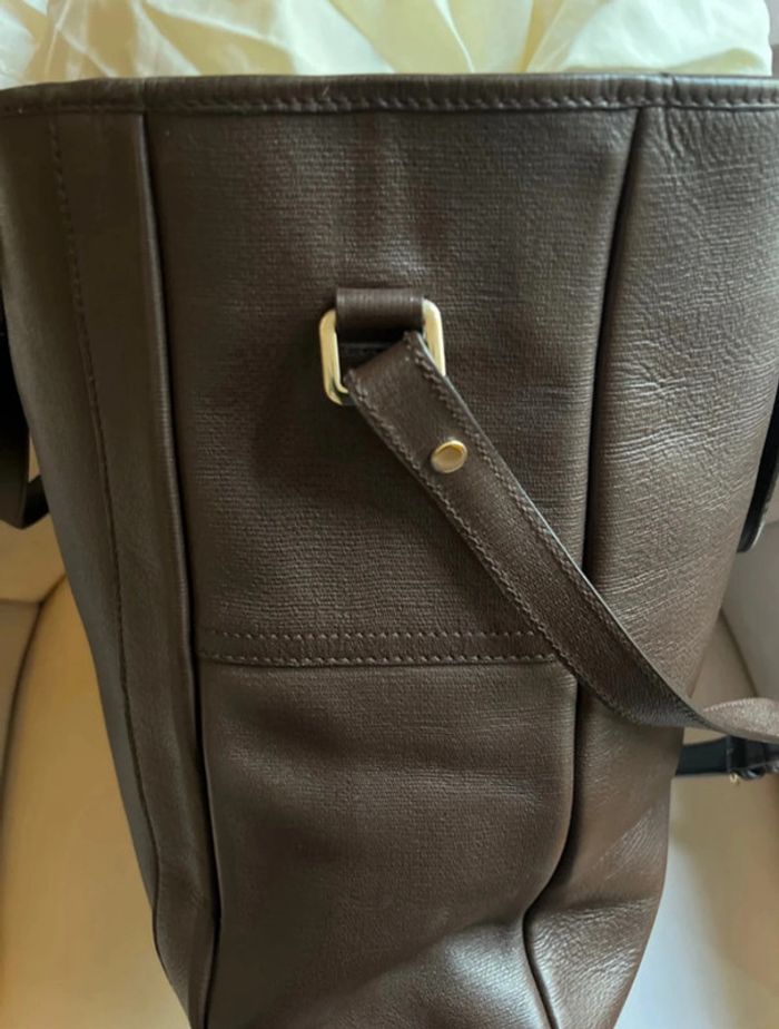 Yves Saint Laurent – Sac besace "Ycone" grand modèle – Marron chocolat - photo numéro 6