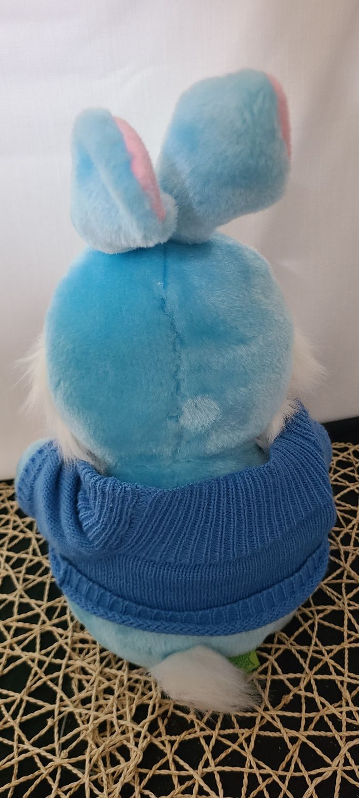 Peluche lapin Lapimax bleu Fizzy, Vintage - photo numéro 2