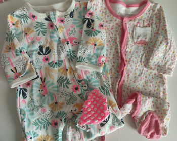 Lots de 2 pyjamas léger fille 1 mois, 56 cm
