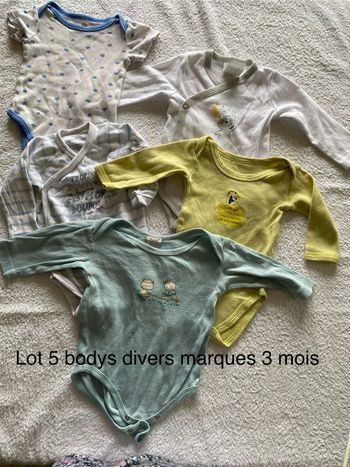 3 mois Lot 5 bodys