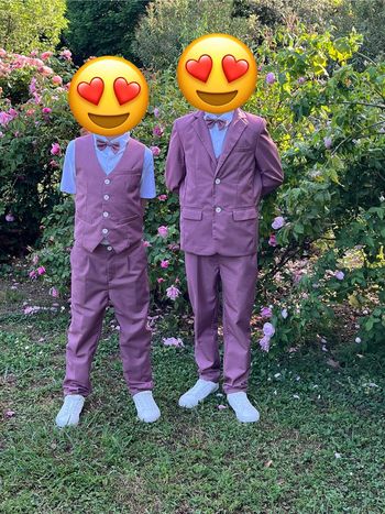 Ensemble 3 pièces veste pantalon veston et noeud