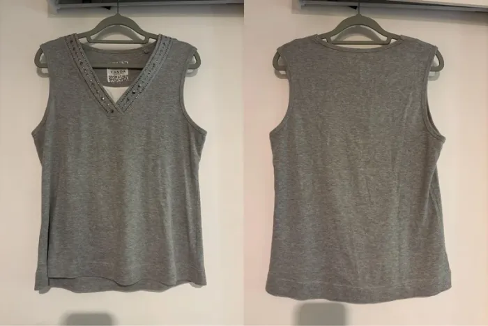 Débardeur gris à strass – Canda C&A– Taille S - photo numéro 5