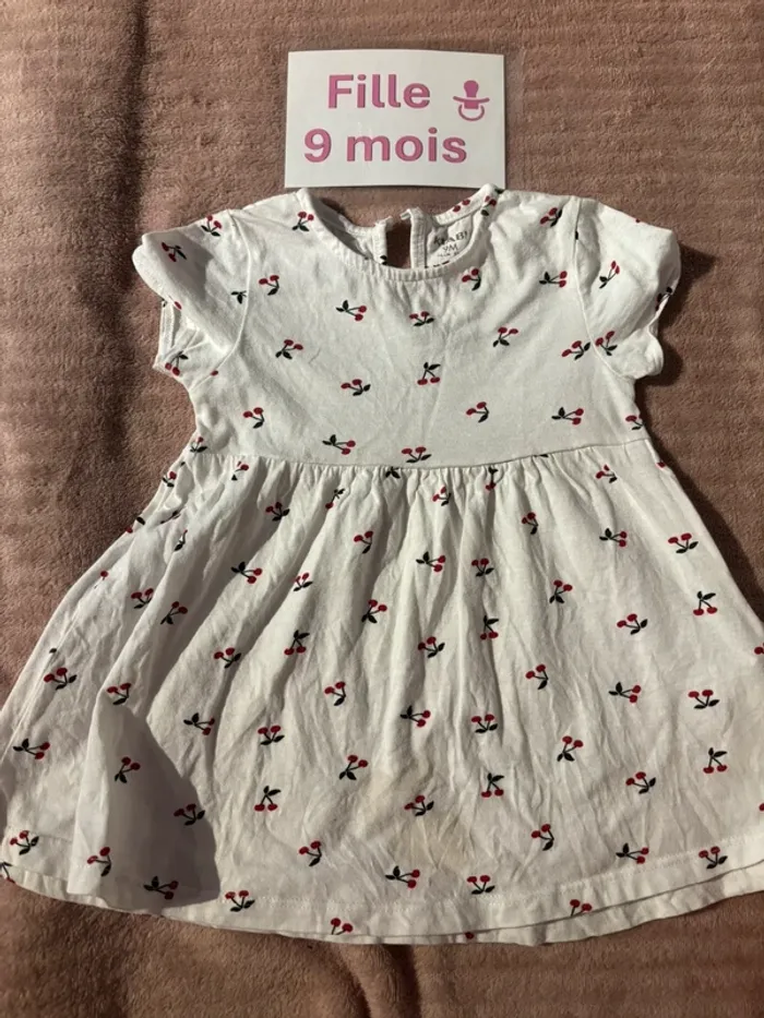 Lot de 2 robes manches courtes 9 mois - photo numéro 2