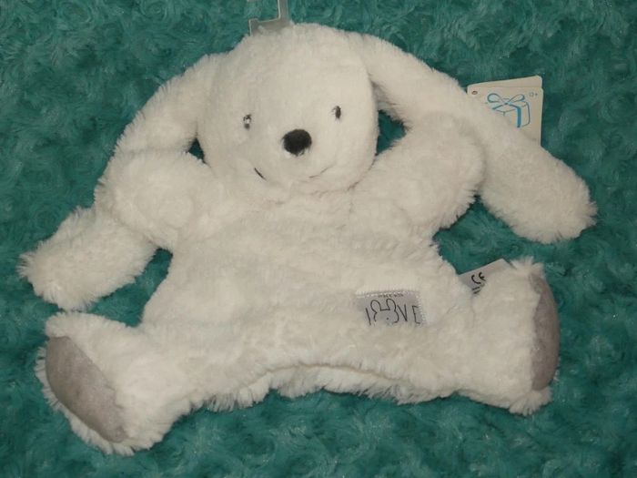 Doudou lapin marionnette blanc made withe love Simba toys 🐰Neuf