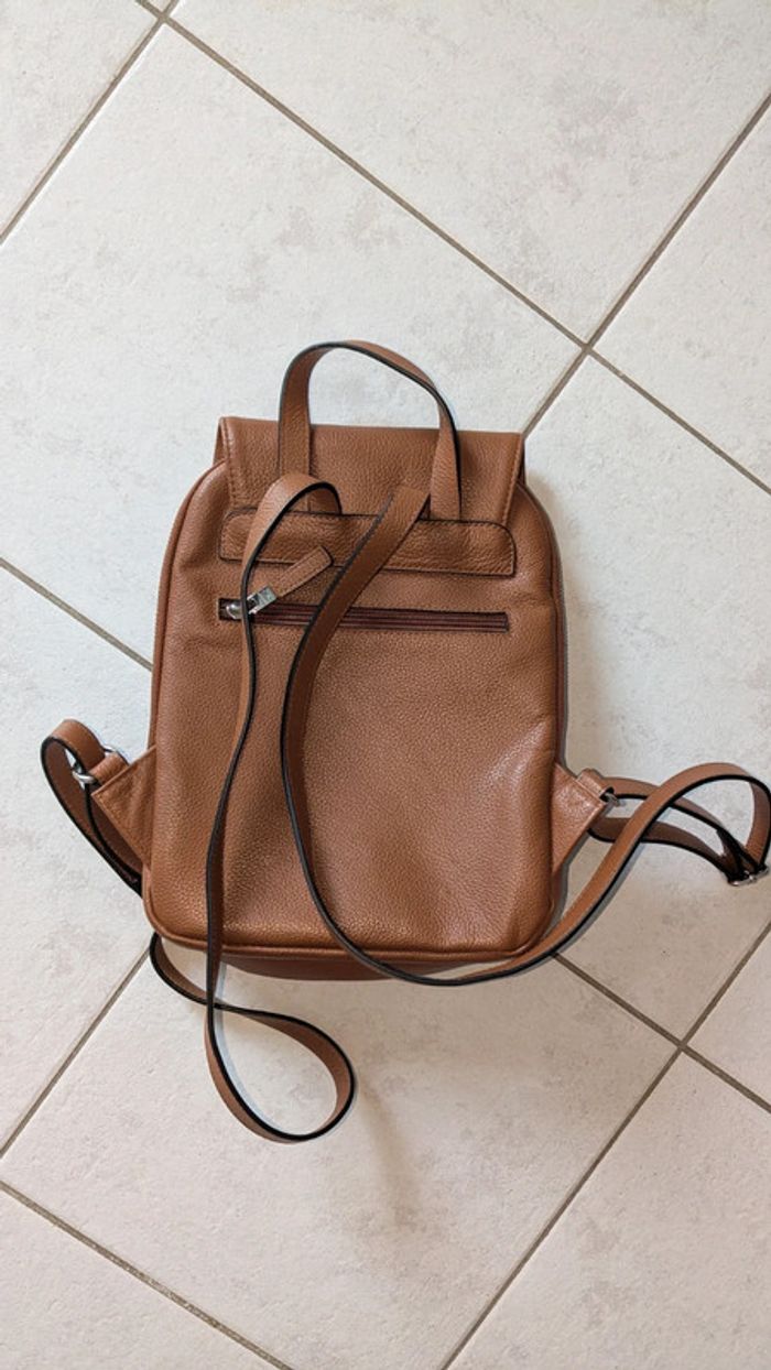 Sac à dos en cuir marron Katana - photo numéro 2
