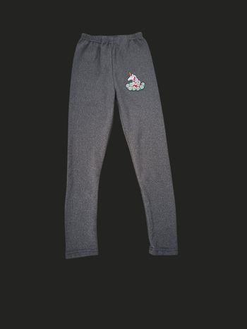 Legging gris clair chiné licorne très chaud molletonné neuf taille 11/12 ans