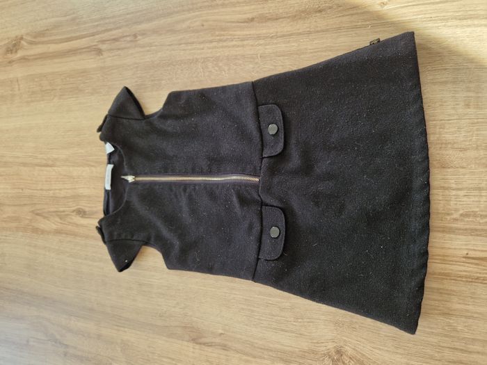 Okaïdi - Robe Noire Hiver Pailletée Zip Doré T.3 Ans 98 cm - Très Bon État - photo numéro 4