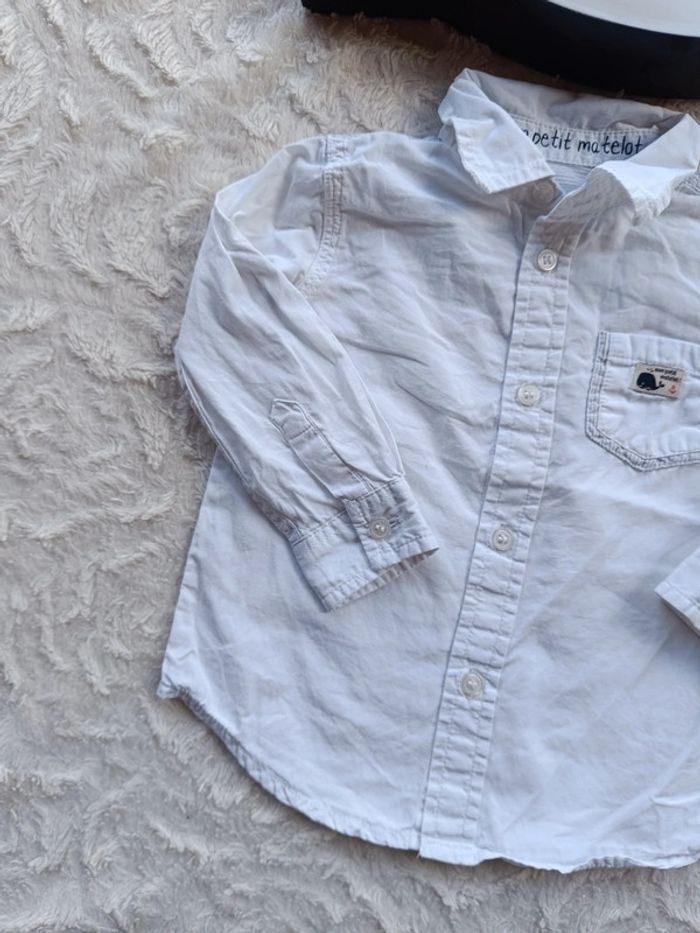 Chemise manches longues Garçon 18 mois mon petit matelot baleine 100% coton - photo numéro 4