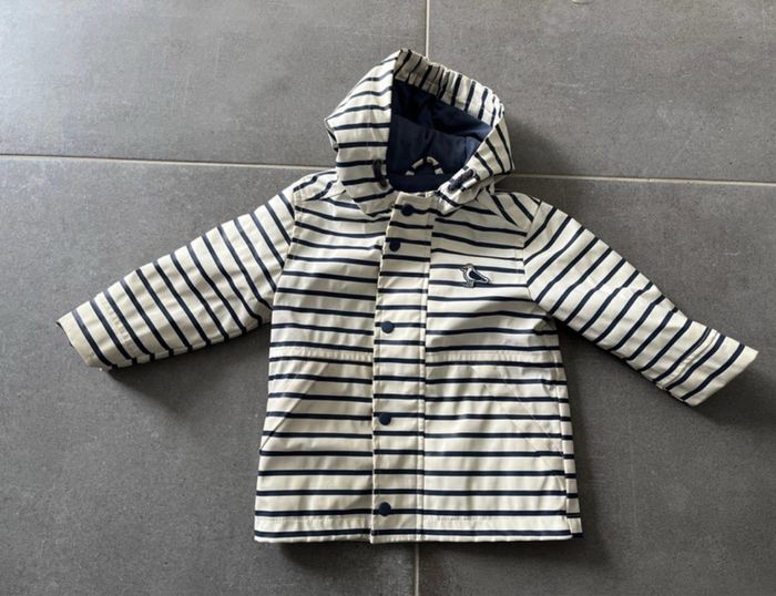 Imperméable bébé style marinière