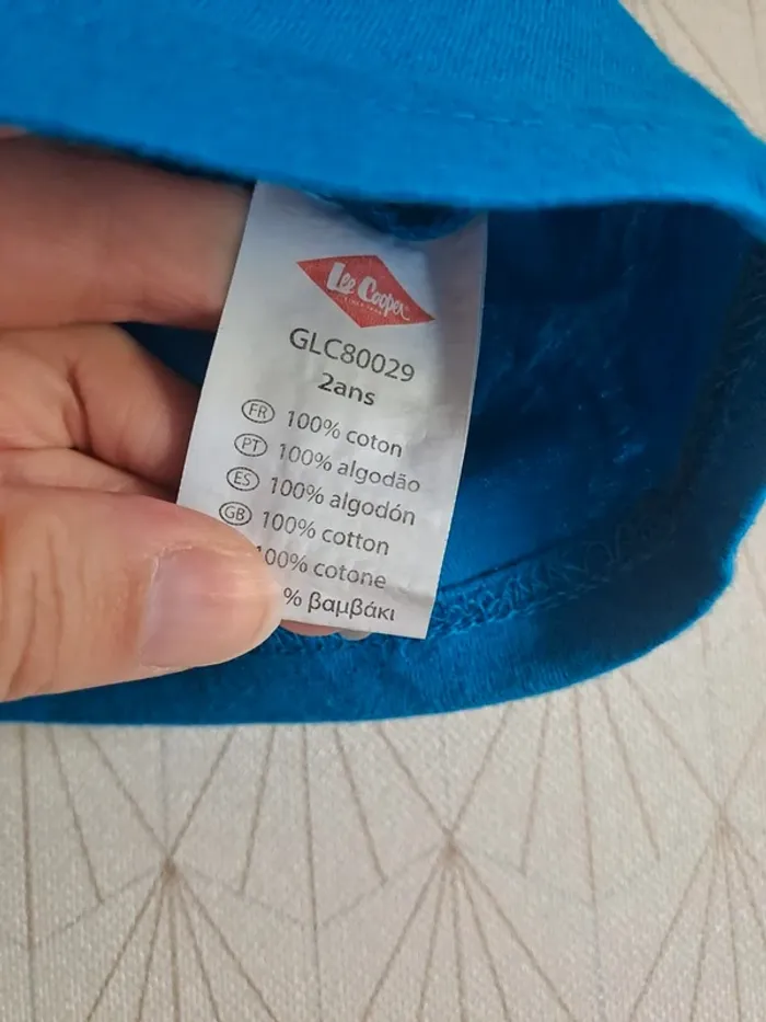 T-shirt bleu garçon Lee Cooper 2 ans tbe - photo numéro 6