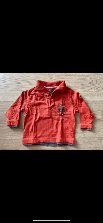 Tee shirt manches longues col polo 12M