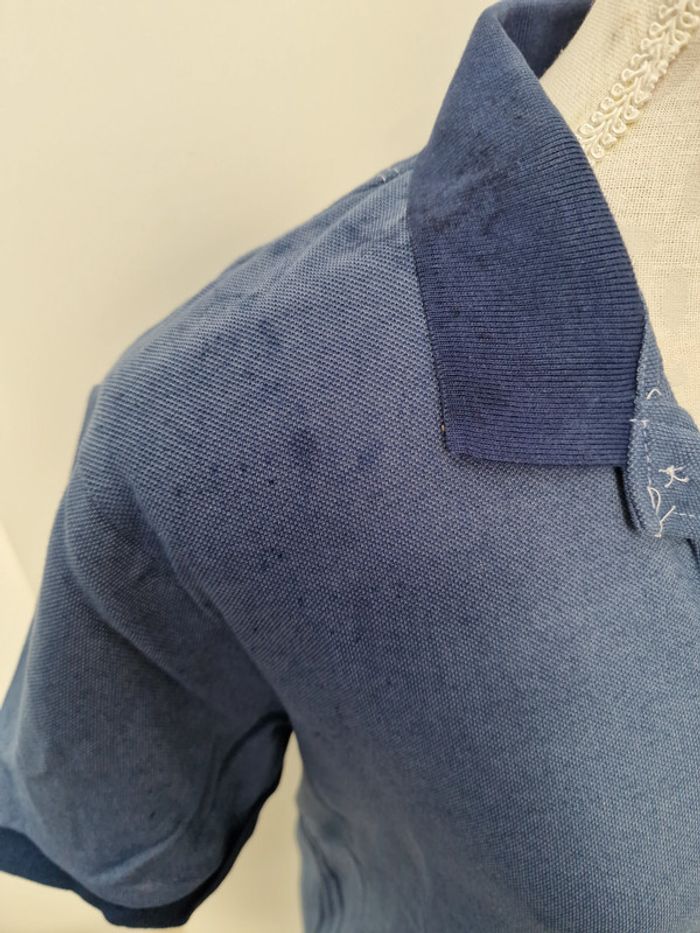 T-Shirt Polo Bleu Marine Effet Jeans - photo numéro 3