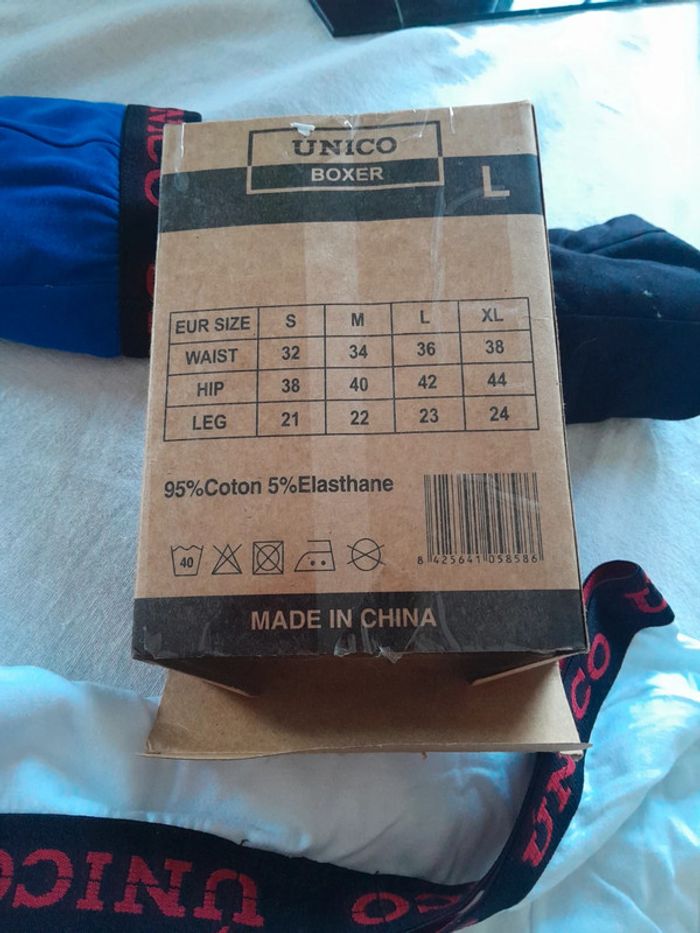 Lot de 3 boxers homme Unico taille L neufs avec emballage - photo numéro 2
