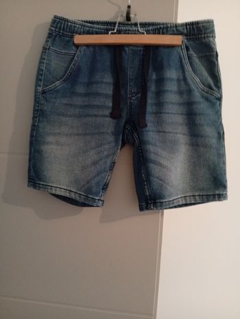 Short en jean femme taille élastique 