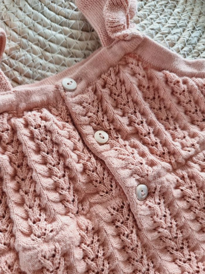 Ensemble maille bloomer et barrette 9 mois bébé fille - photo numéro 2