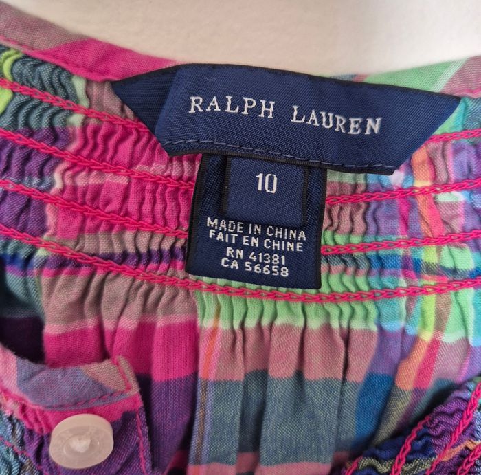 Robe patineuse fille Ralph lauren rose et bleu motif écossais taille 10ans - photo numéro 3