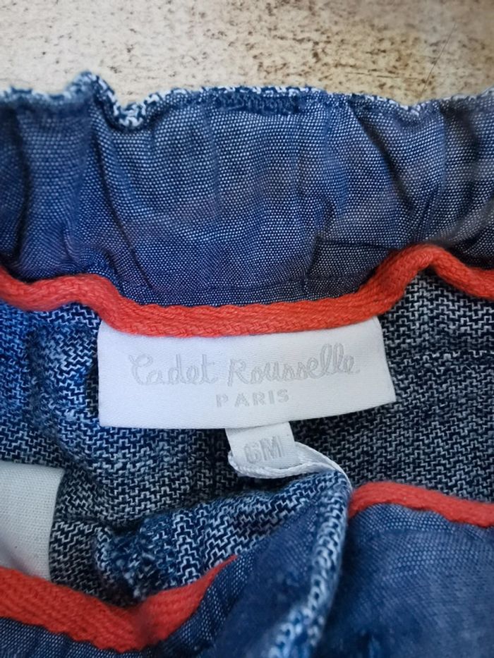 🌺Très joli short Cadet Rouselle 6mois 100%coton Neuf avec étiquette - photo numéro 3