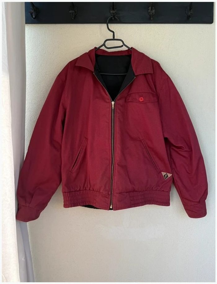 Yves Saint Laurent blouson réversible noir et rouge bordeaux XL - bon état - photo numéro 3