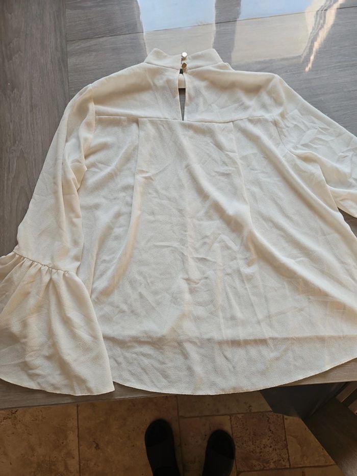 Blouse blanc crème femme T 38 - photo numéro 3