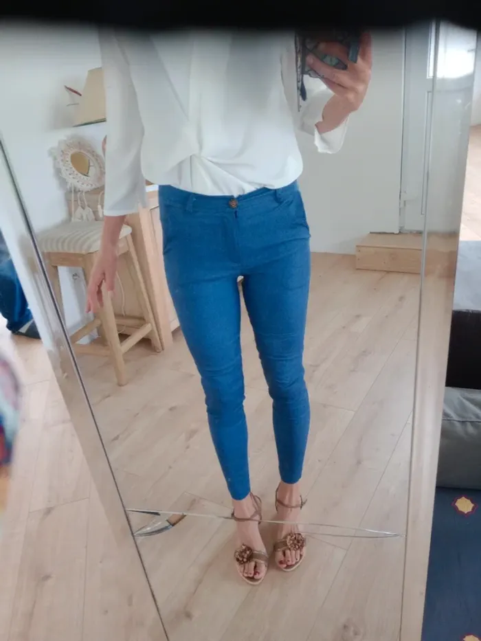 Pantalon femme S stretch bleu  c87 - photo numéro 2