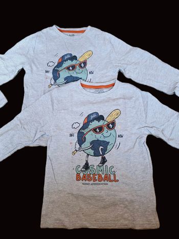 Lot 2 t-shirts manches longues Kiabi 8 ans