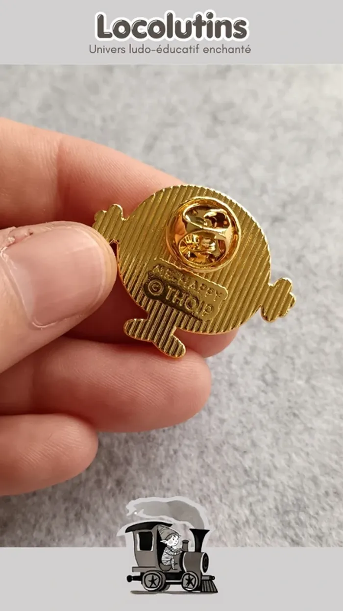 🚂 Pins Monsieur Heureux jaune - photo numéro 3