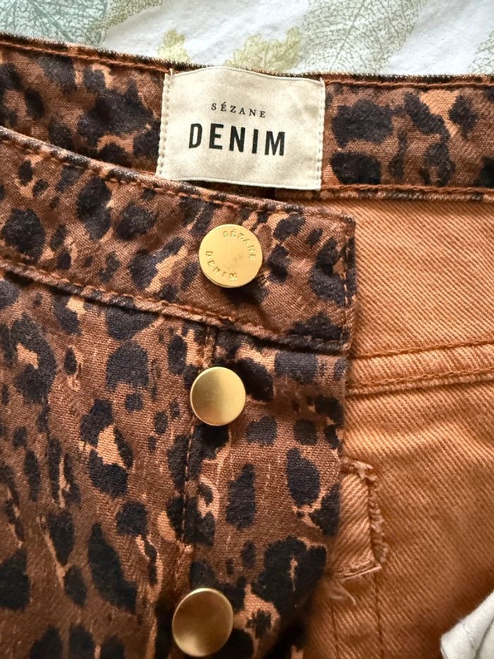 Pantalon jean léopard Sézane taille 29 fuselé - photo numéro 8