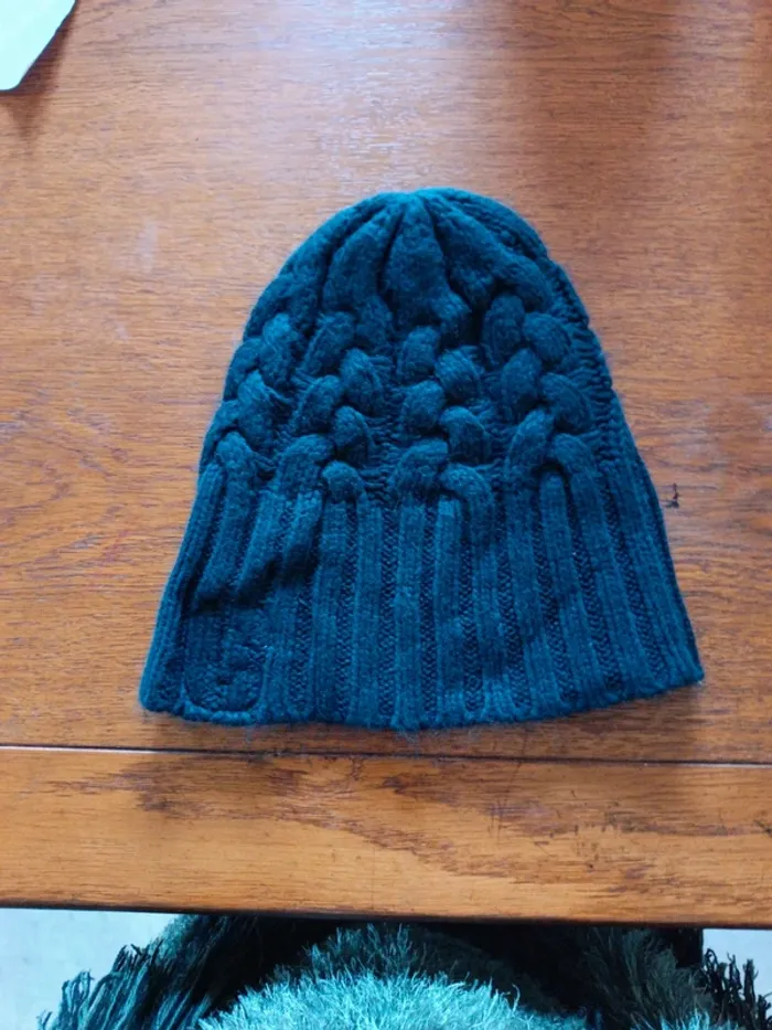 Bonnet laine noir 25 cm - photo numéro 2