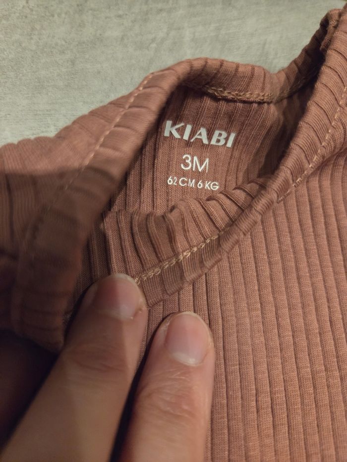 Lot de 2 t-shirt côtelé ML kiabi 3mois - photo numéro 3