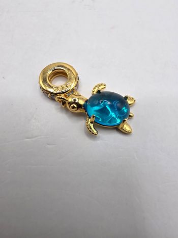 Charm tortue bleu argent 925 