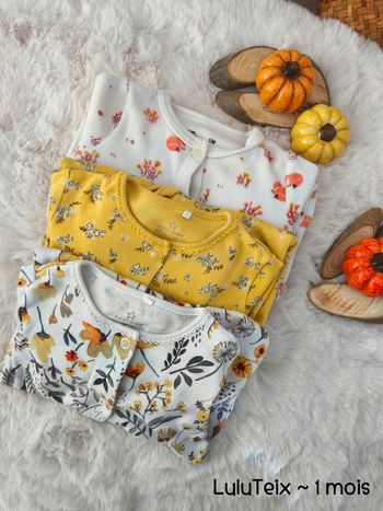Lot de 3 pyjama automnal ~ 1 mois