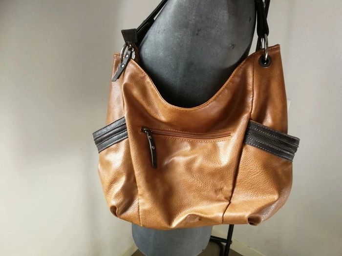 Sac à main épaule Bever's couleur camel, bonne capacité de rangement - photo numéro 2