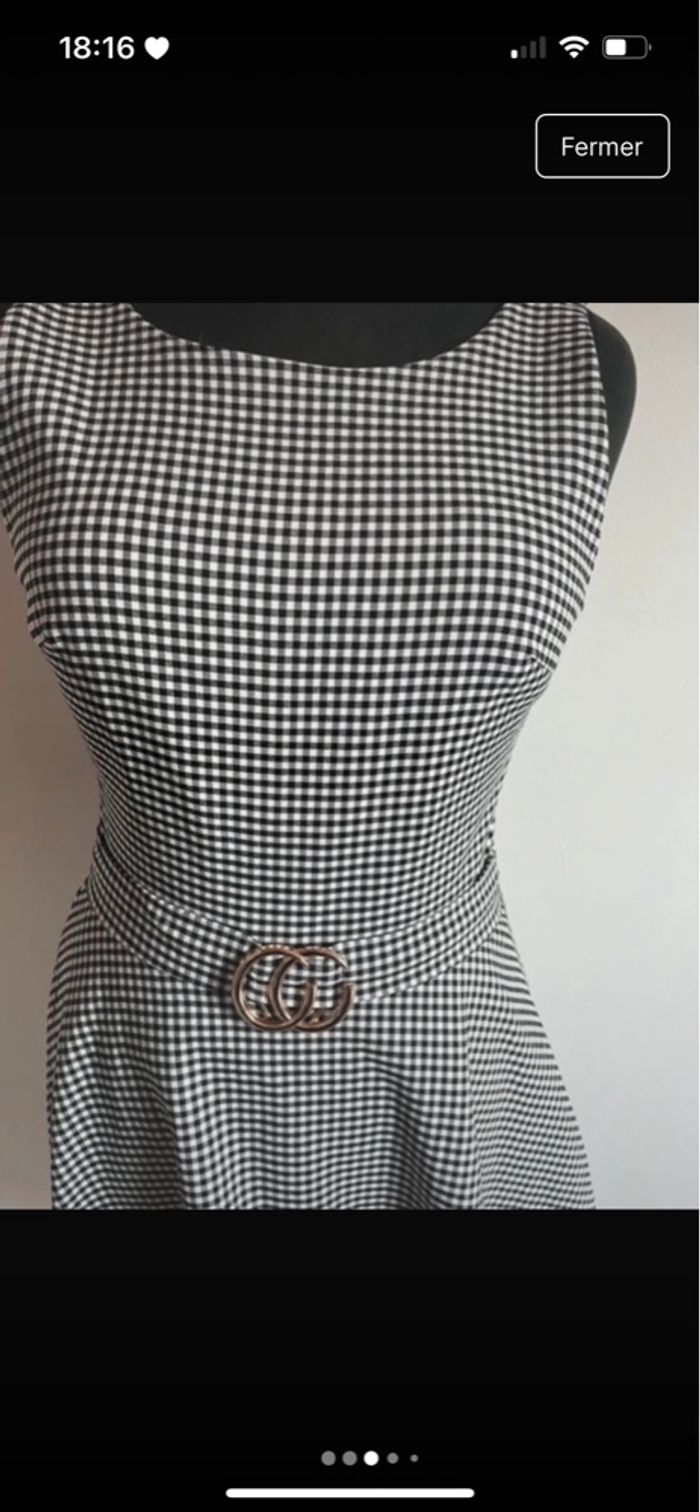 Robe à carreaux avec ceinture intégré taille M de chez Miss One neuve - photo numéro 3