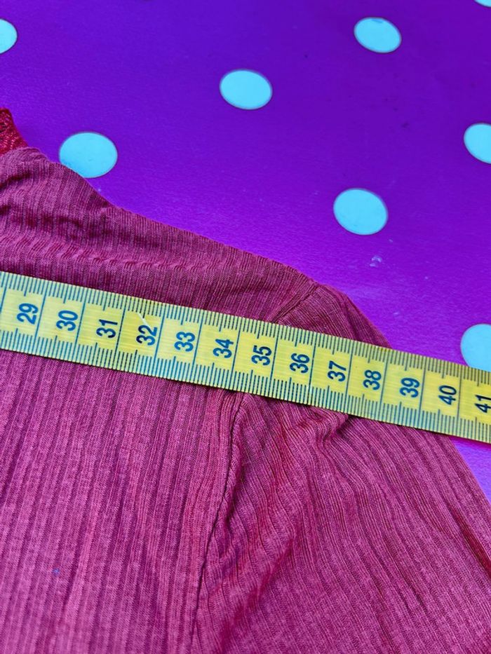 T-shirt côtelé avec broderie neuf - corail taille Xs pimkie - photo numéro 8