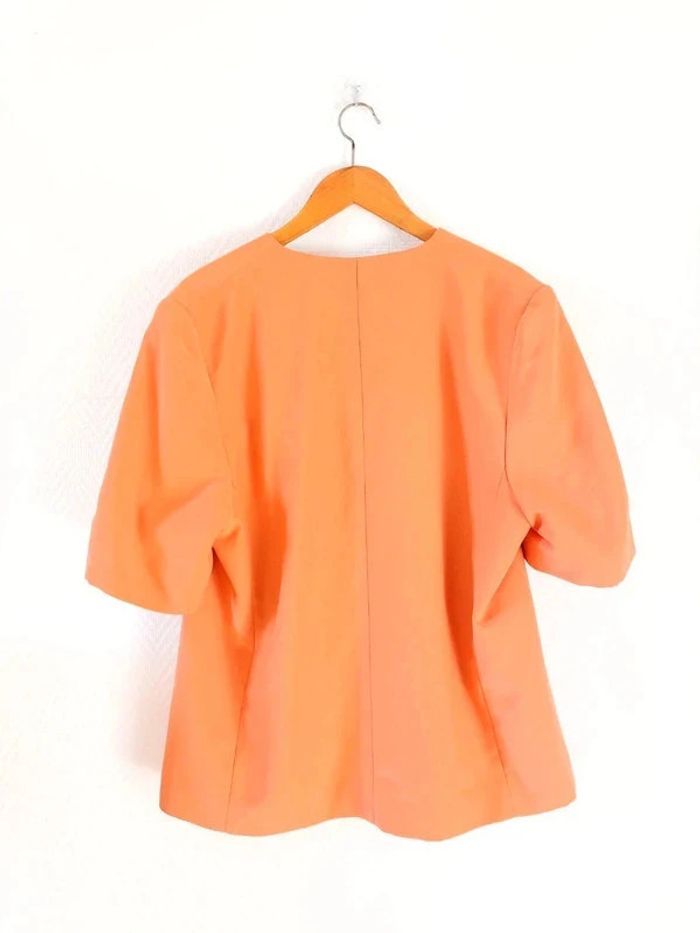 magnifique chemise manches courtes, couleur orange saumon vintage - photo numéro 6