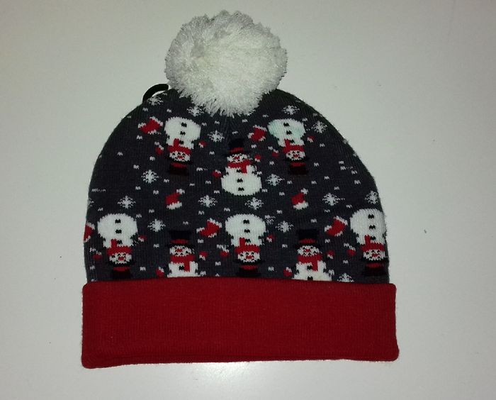 Bonnet de Noël avec pompon - Merry Christmas bonhommes de neige - T.U - Neuf - photo numéro 9