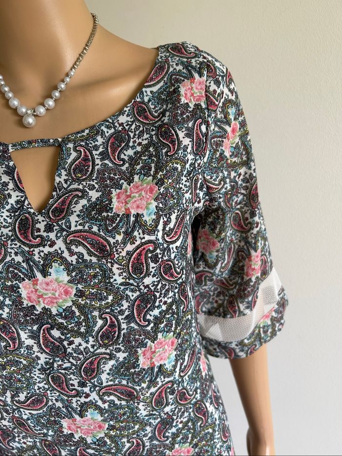 Robe imprimée à manches courtes An’ge taille 2 jamais portée - photo numéro 4