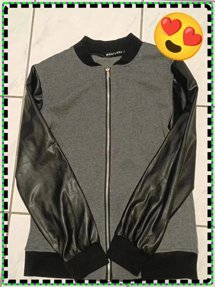🧥 Veste bomber grise et noire – Style vintage Y2K - photo numéro 2