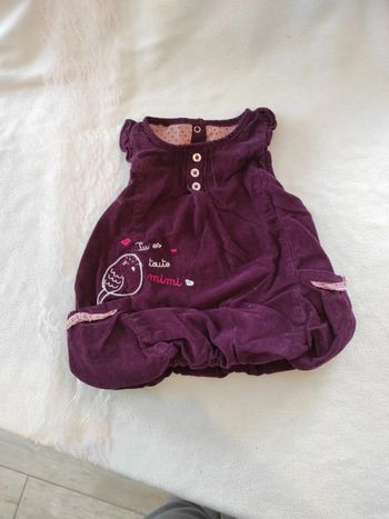 Robe violette velours 3 mois