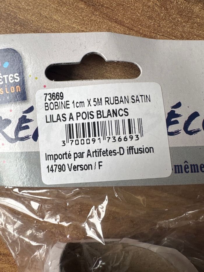 Lot de 6 bobines de ruban lilas à pois blanc neuf - photo numéro 3