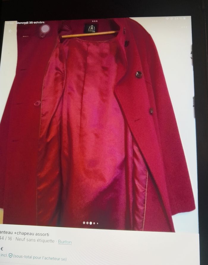 Joli manteau + chapeau assorti - photo numéro 3