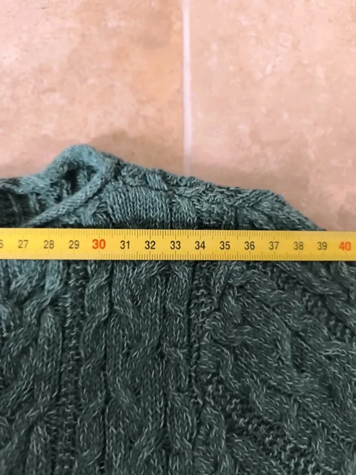 Pull Ralph Lauren vert d'eau femme torsadé excellent état taille L - photo numéro 6