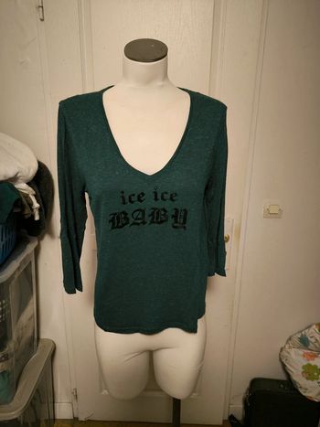 Haut verte fils argenté marque IKKS taille S